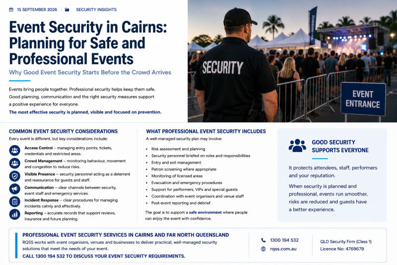 Professional event security in Cairns managing access and crowd safety